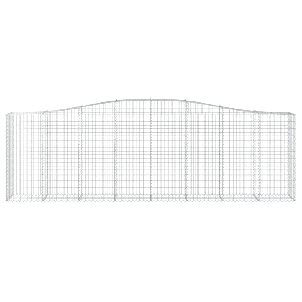 Gabionen mit Hochbogen 2 Stk. 400x50x120/140cm Verzinktes Eisen