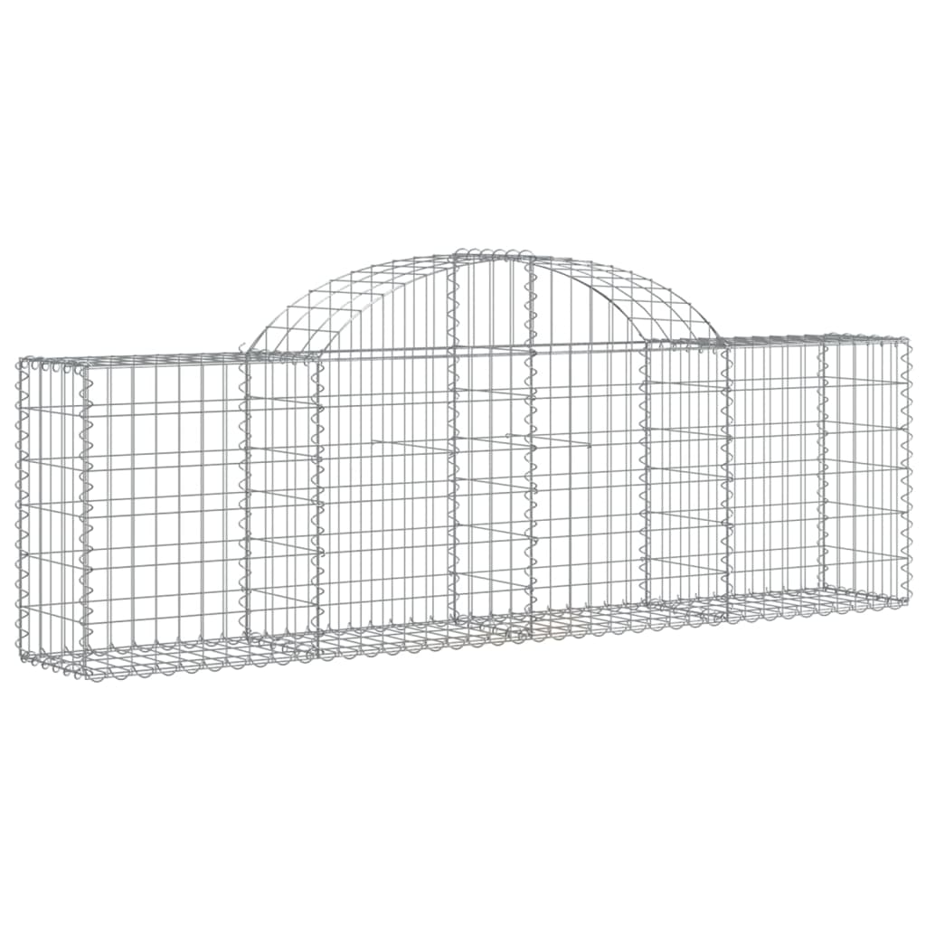 Gabionen mit Hochbogen 2 Stk. 200x30x60/80 cm Verzinktes Eisen