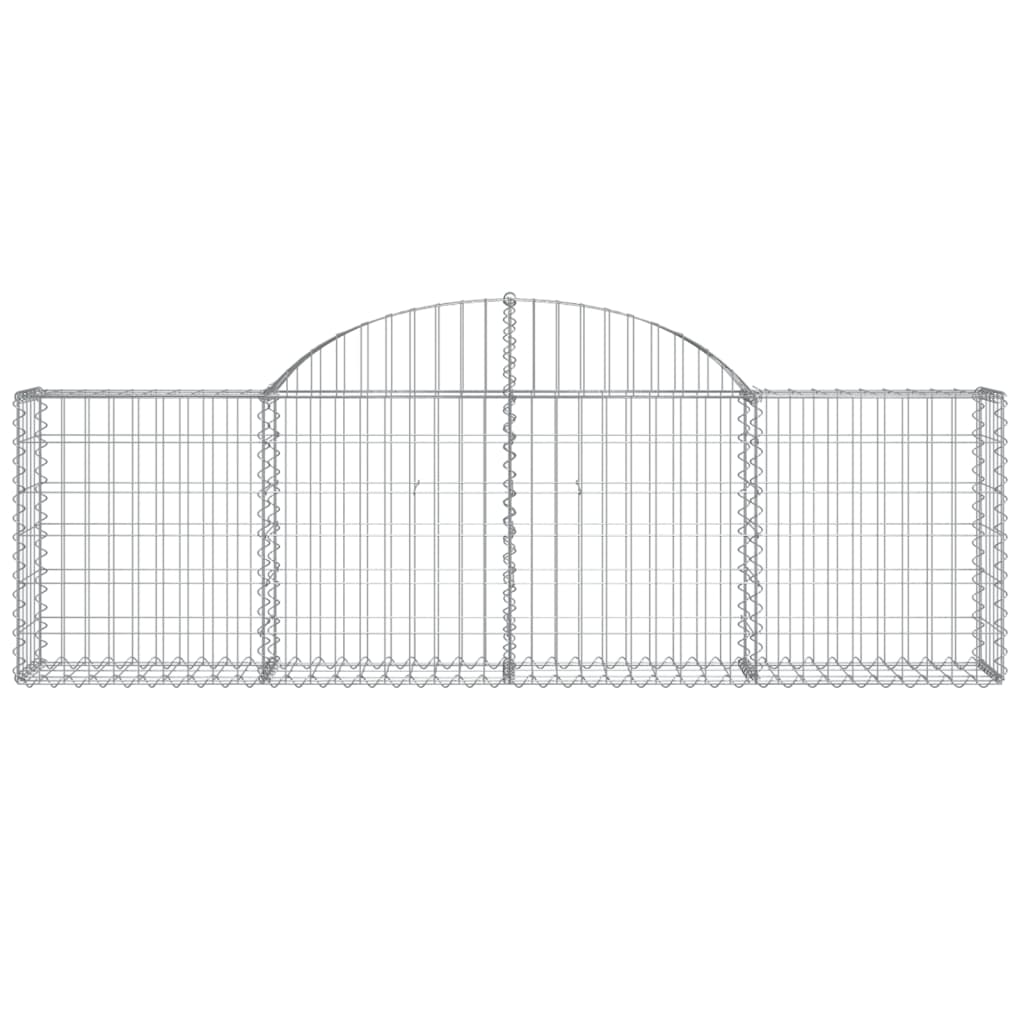 Gabionen mit Hochbogen 2 Stk. 200x30x60/80 cm Verzinktes Eisen