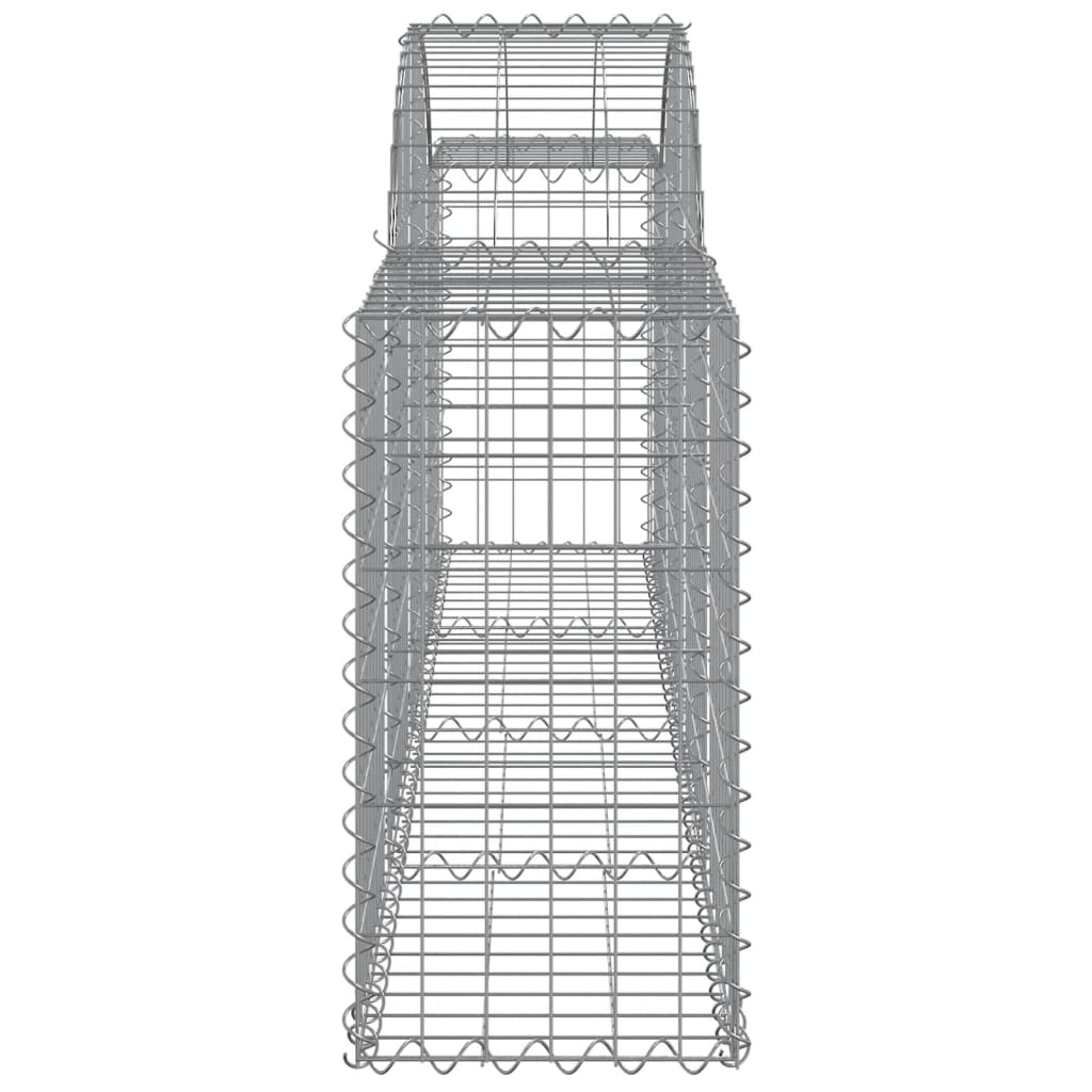 Gabionen mit Hochbogen 2 Stk. 200x30x60/80 cm Verzinktes Eisen