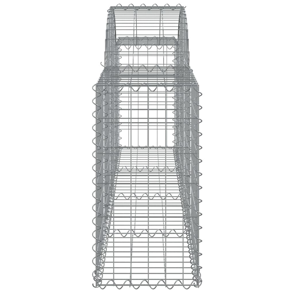 Gabionen mit Hochbogen 3 Stk. 200x30x60/80 cm Verzinktes Eisen