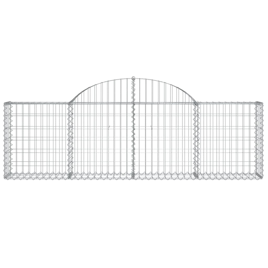 Gabionen mit Hochbogen 4 Stk. 200x30x60/80 cm Verzinktes Eisen