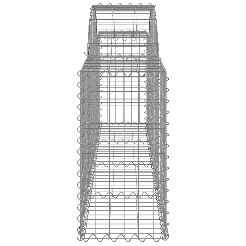 Gabionen mit Hochbogen 5 Stk. 200x30x60/80 cm Verzinktes Eisen