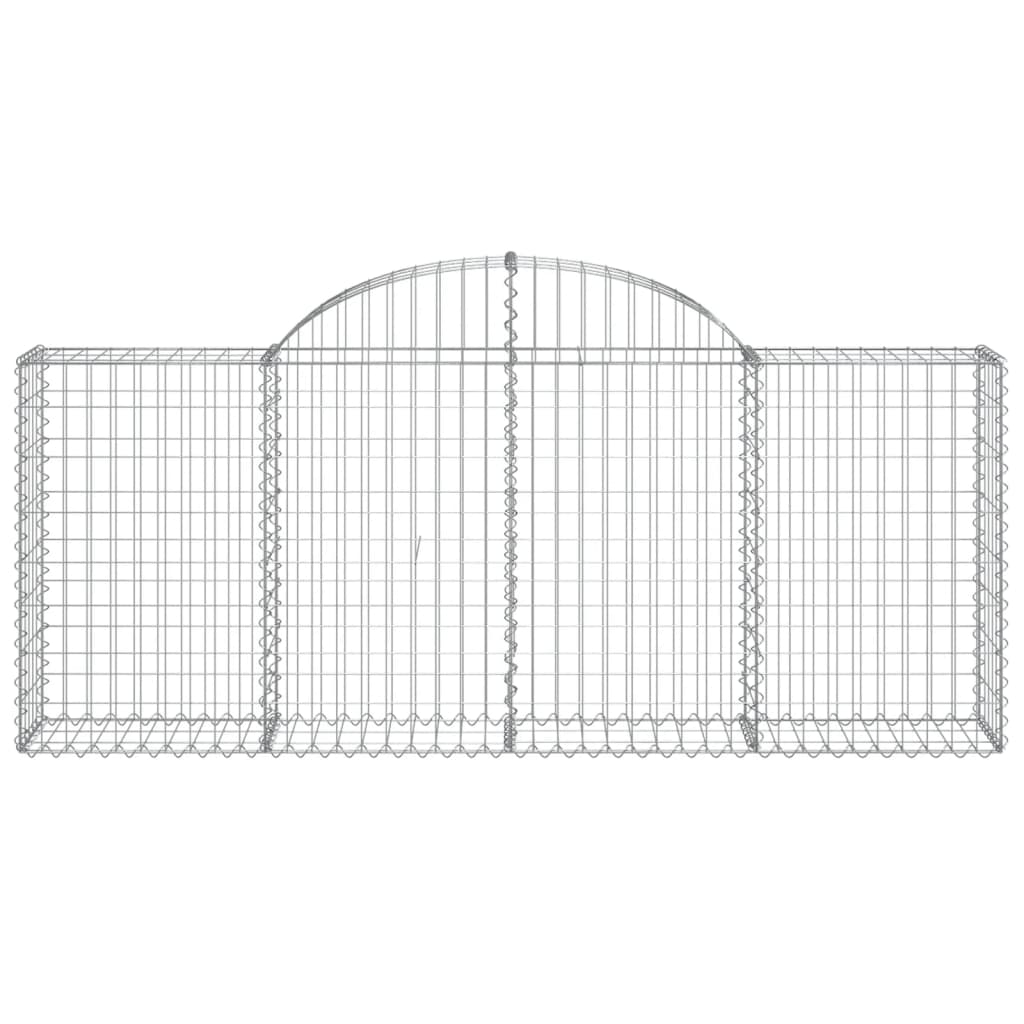 Gabionen mit Hochbogen 2 Stk. 200x30x80/100 cm Verzinktes Eisen