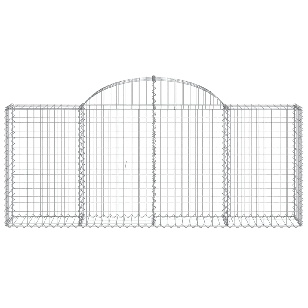 Gabionen mit Hochbogen 3 Stk. 200x30x80/100 cm Verzinktes Eisen