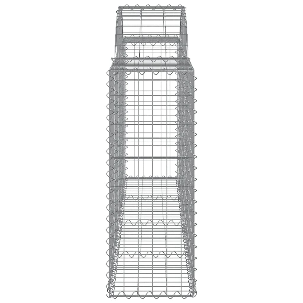 Gabionen mit Hochbogen 3 Stk. 200x30x80/100 cm Verzinktes Eisen