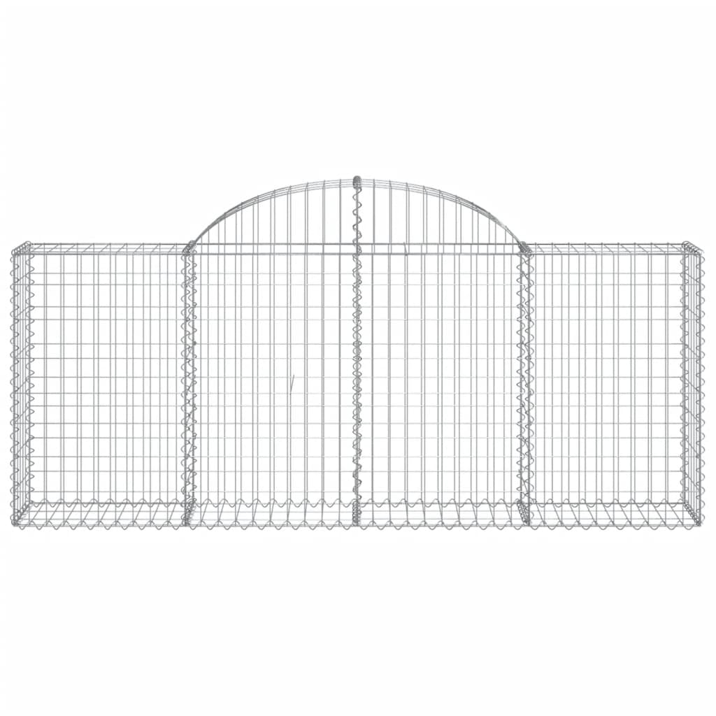 Gabionen mit Hochbogen 5 Stk. 200x30x80/100 cm Verzinktes Eisen