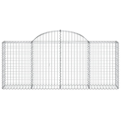 Gabionen mit Hochbogen 7 Stk. 200x30x80/100 cm Verzinktes Eisen