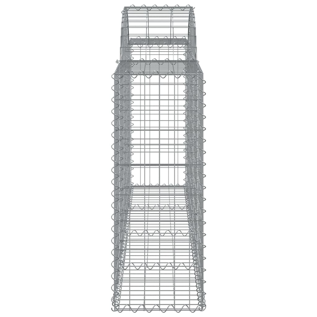 Gabionen mit Hochbogen 7 Stk. 200x30x80/100 cm Verzinktes Eisen