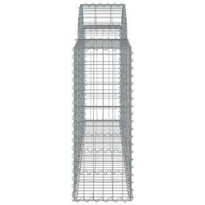 Gabionen mit Hochbogen 7 Stk. 200x30x80/100 cm Verzinktes Eisen