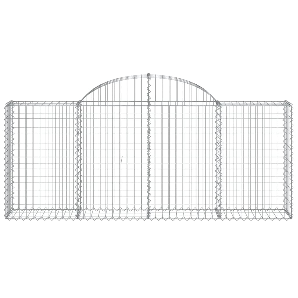 Gabionen mit Hochbogen 8 Stk. 200x30x80/100 cm Verzinktes Eisen