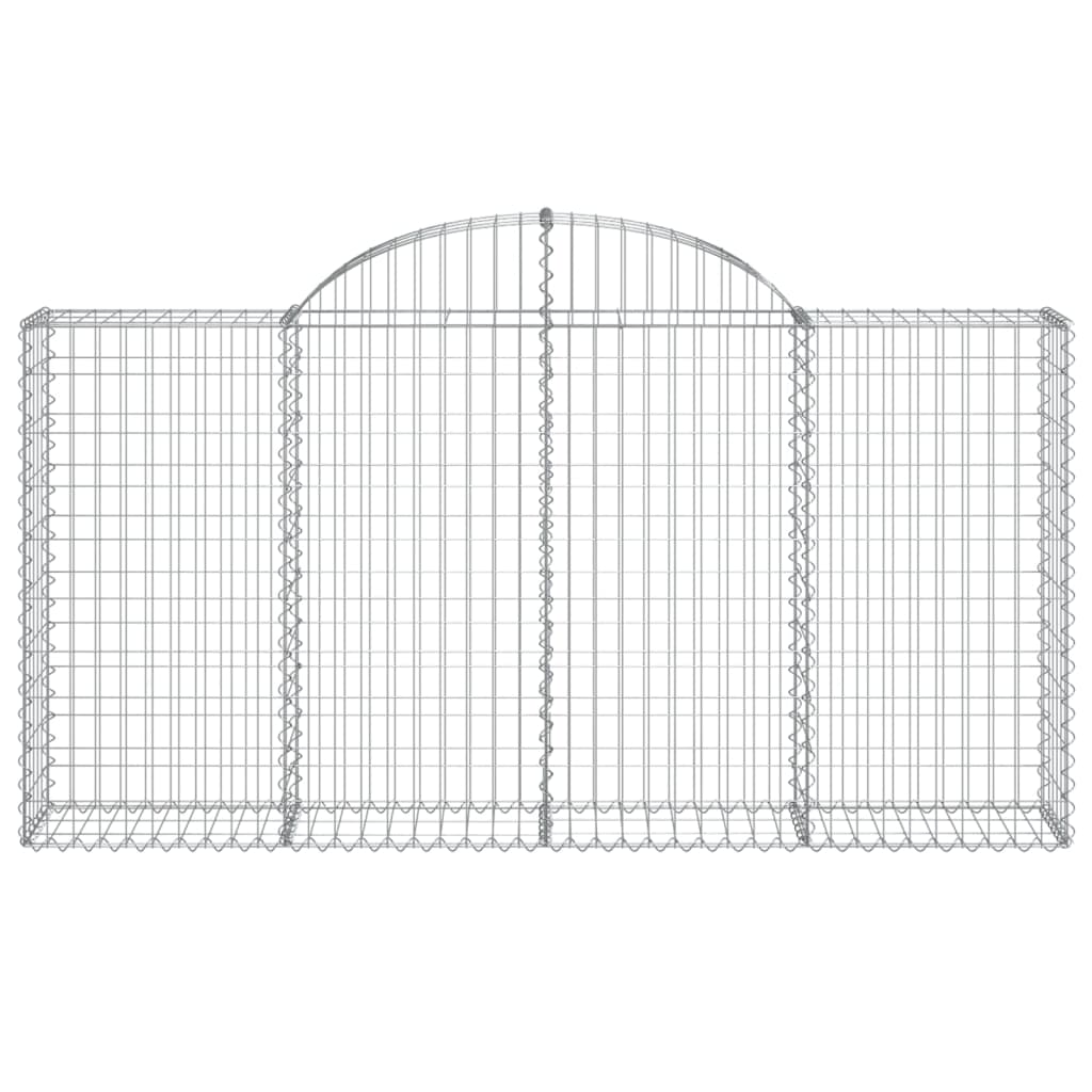 Gabionen mit Hochbogen 3 Stk. 200x30x100/120cm Verzinktes Eisen