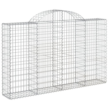 Gabionen mit Hochbogen 2 Stk. 200x30x120/140cm Verzinktes Eisen