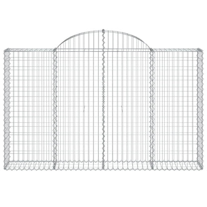Gabionen mit Hochbogen 2 Stk. 200x30x120/140cm Verzinktes Eisen