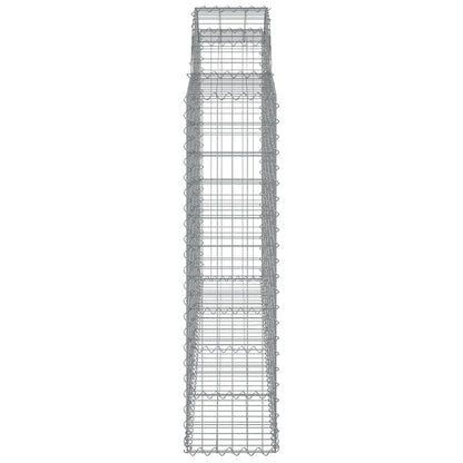 Gabionen mit Hochbogen 2 Stk. 200x30x120/140cm Verzinktes Eisen