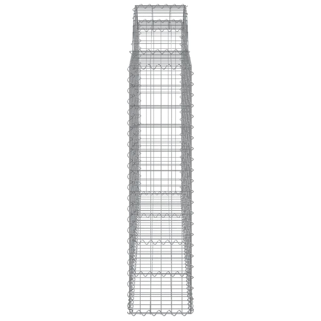 Gabionen mit Hochbogen 3 Stk. 200x30x120/140cm Verzinktes Eisen