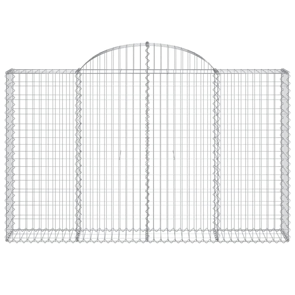 Gabionen mit Hochbogen 4 Stk. 200x30x120/140cm Verzinktes Eisen