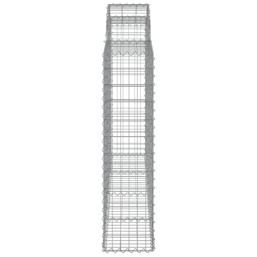 Gabionen mit Hochbogen 4 Stk. 200x30x120/140cm Verzinktes Eisen