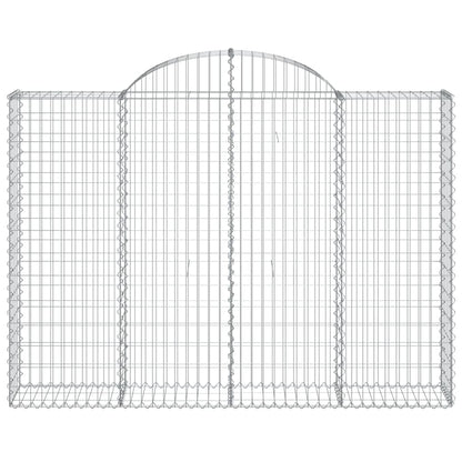 Gabionen mit Hochbogen 2 Stk. 200x30x140/160cm Verzinktes Eisen