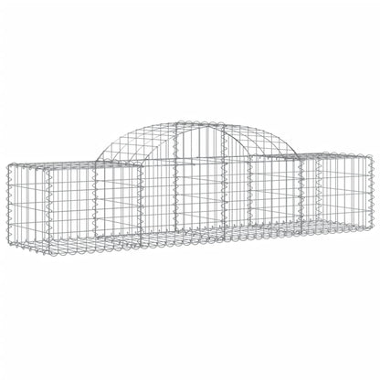Gabionen mit Hochbogen 3 Stk. 200x50x40/60 cm Verzinktes Eisen