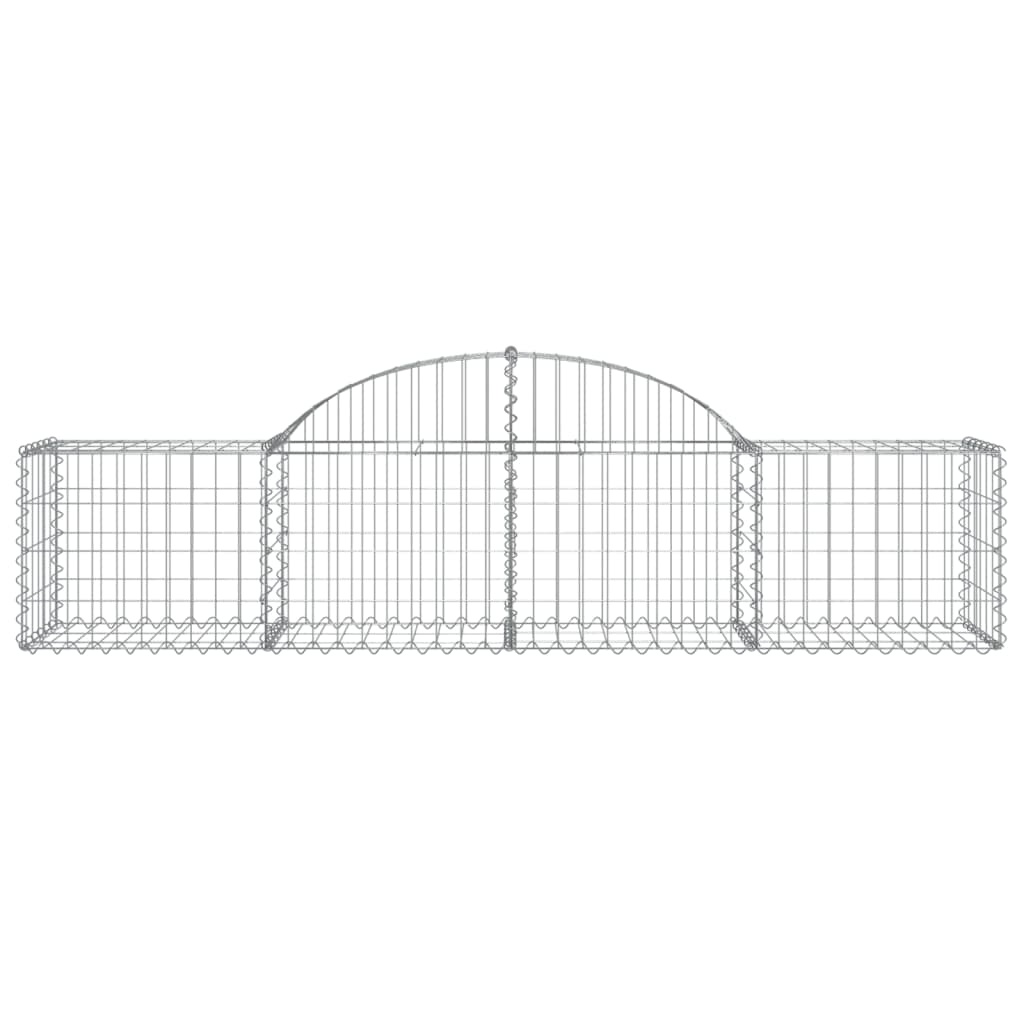 Gabionen mit Hochbogen 3 Stk. 200x50x40/60 cm Verzinktes Eisen