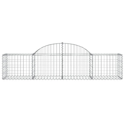 Gabionen mit Hochbogen 3 Stk. 200x50x40/60 cm Verzinktes Eisen