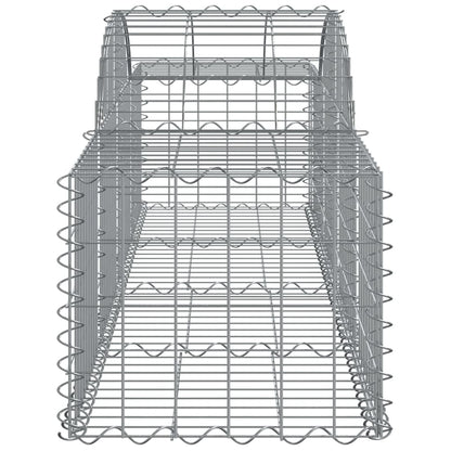 Gabionen mit Hochbogen 3 Stk. 200x50x40/60 cm Verzinktes Eisen