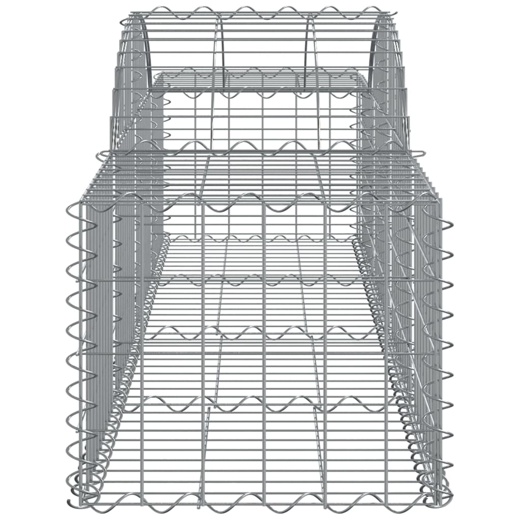 Gabionen mit Hochbogen 4 Stk. 200x50x40/60 cm Verzinktes Eisen