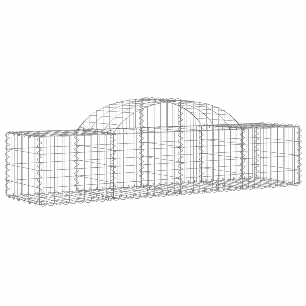 Gabionen mit Hochbogen 5 Stk. 200x50x40/60 cm Verzinktes Eisen