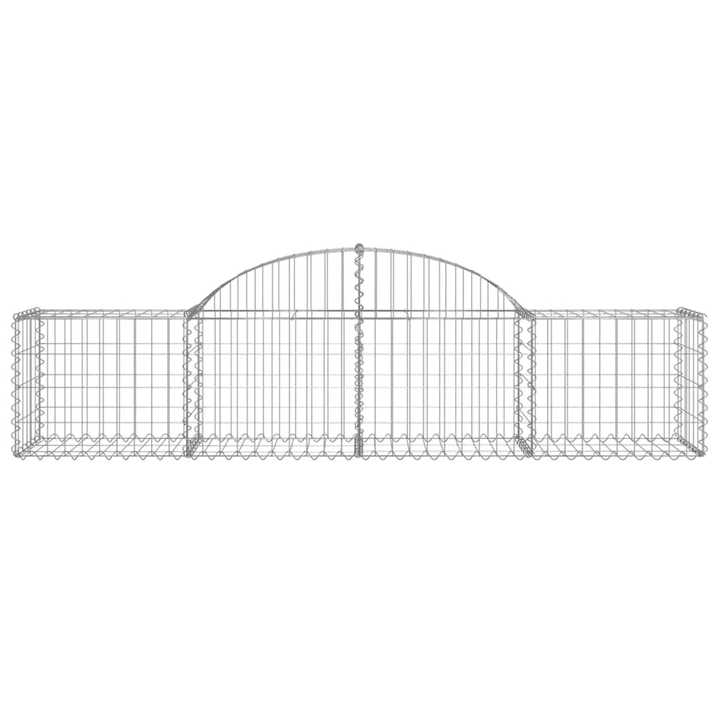 Gabionen mit Hochbogen 5 Stk. 200x50x40/60 cm Verzinktes Eisen