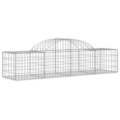 Gabionen mit Hochbogen 6 Stk. 200x50x40/60 cm Verzinktes Eisen