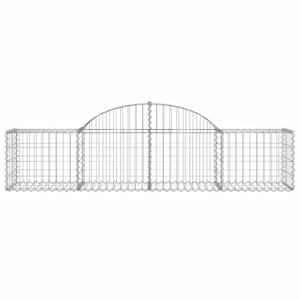 Gabionen mit Hochbogen 7 Stk. 200x50x40/60 cm Verzinktes Eisen