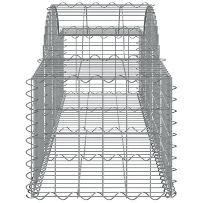 Gabionen mit Hochbogen 7 Stk. 200x50x40/60 cm Verzinktes Eisen
