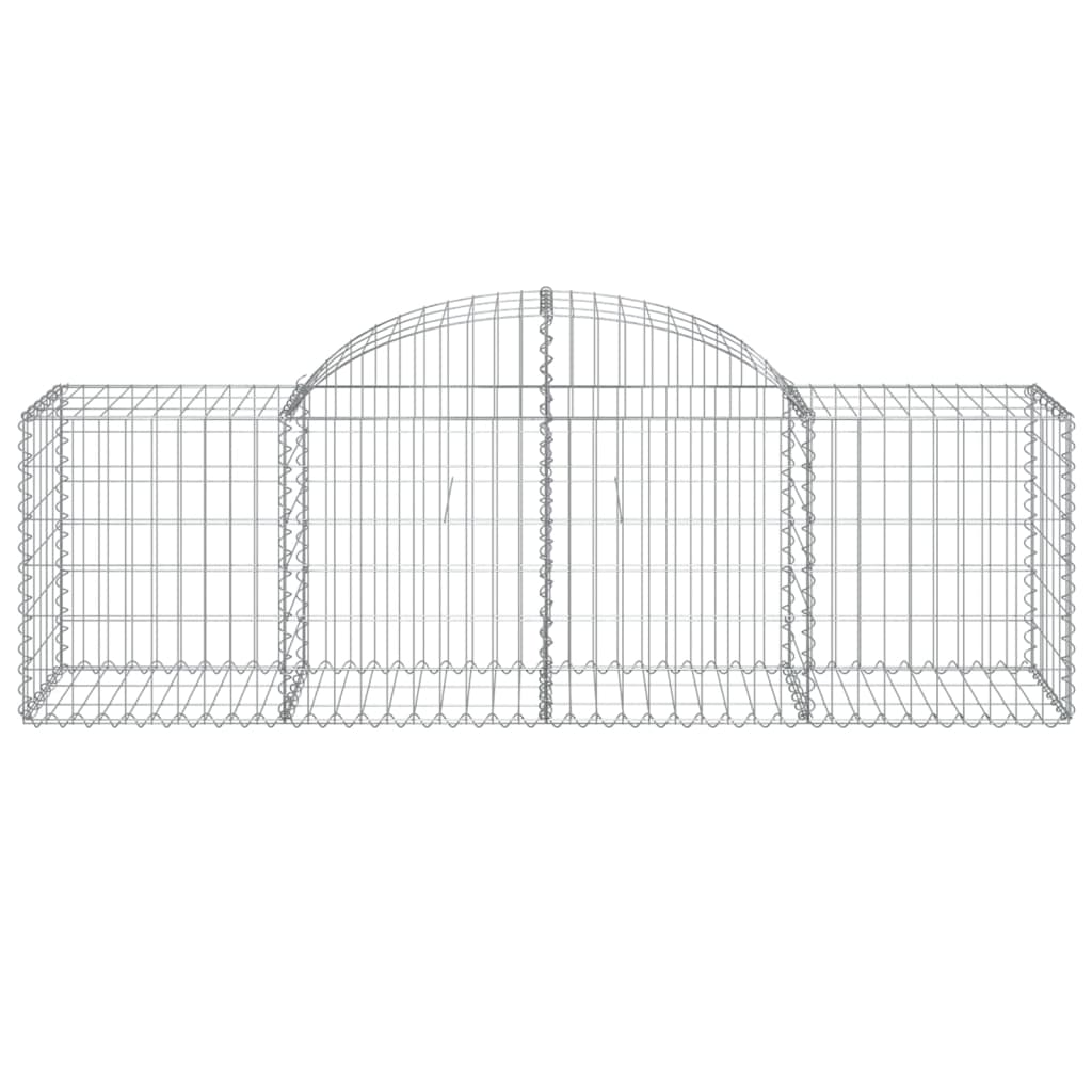 Gabionen mit Hochbogen 3 Stk. 200x50x60/80 cm Verzinktes Eisen