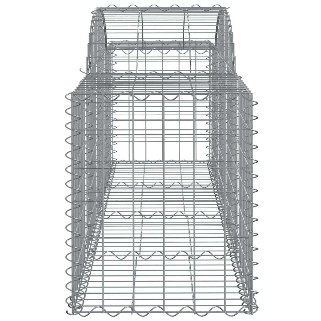Gabionen mit Hochbogen 3 Stk. 200x50x60/80 cm Verzinktes Eisen