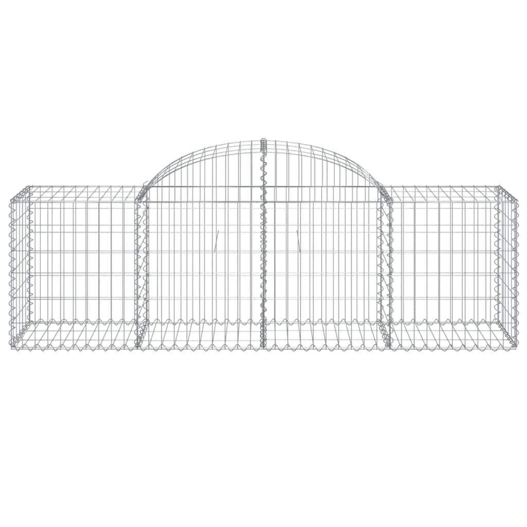 Gabionen mit Hochbogen 5 Stk. 200x50x60/80 cm Verzinktes Eisen
