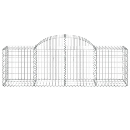 Gabionen mit Hochbogen 8 Stk. 200x50x60/80 cm Verzinktes Eisen