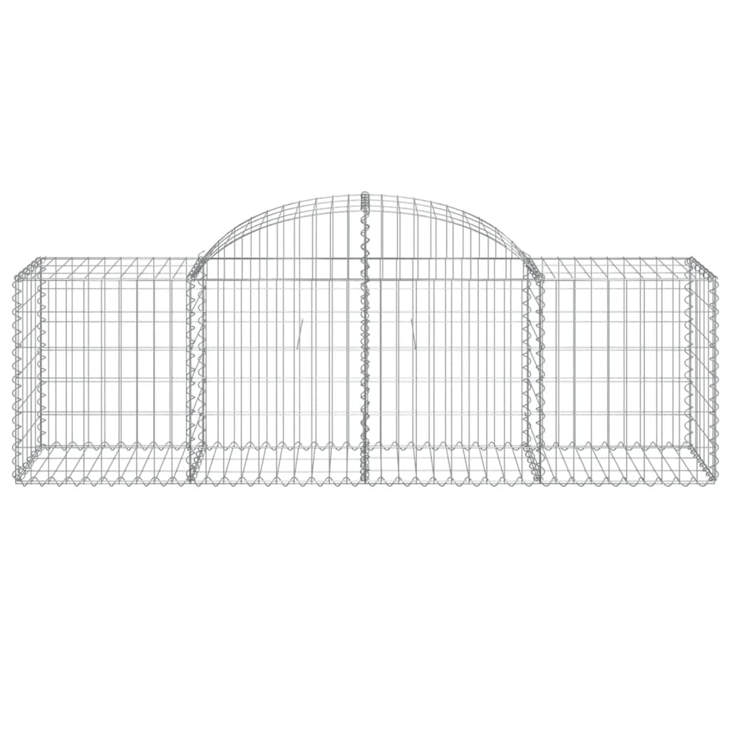 Gabionen mit Hochbogen 10 Stk. 200x50x60/80 cm Verzinktes Eisen