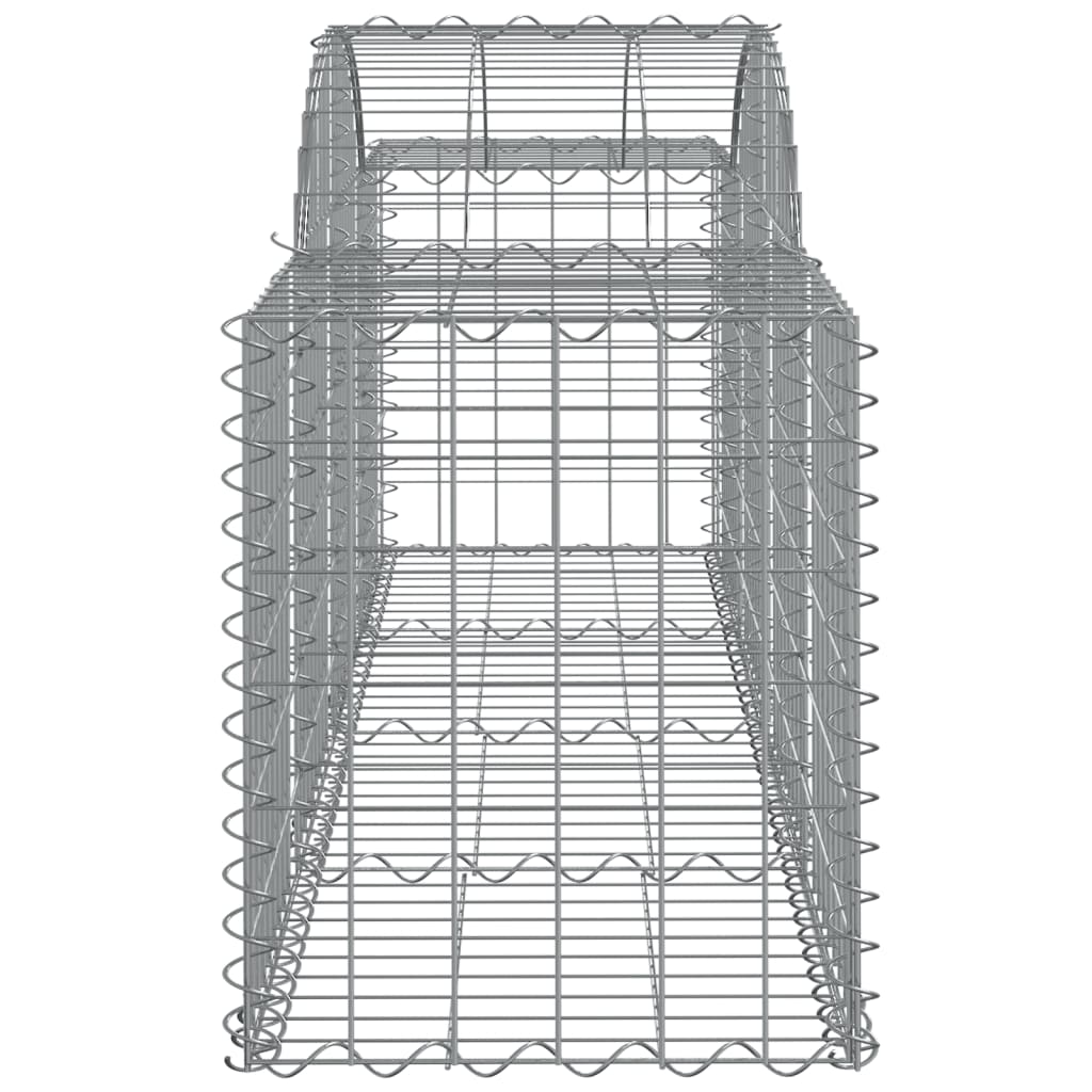Gabionen mit Hochbogen 10 Stk. 200x50x60/80 cm Verzinktes Eisen