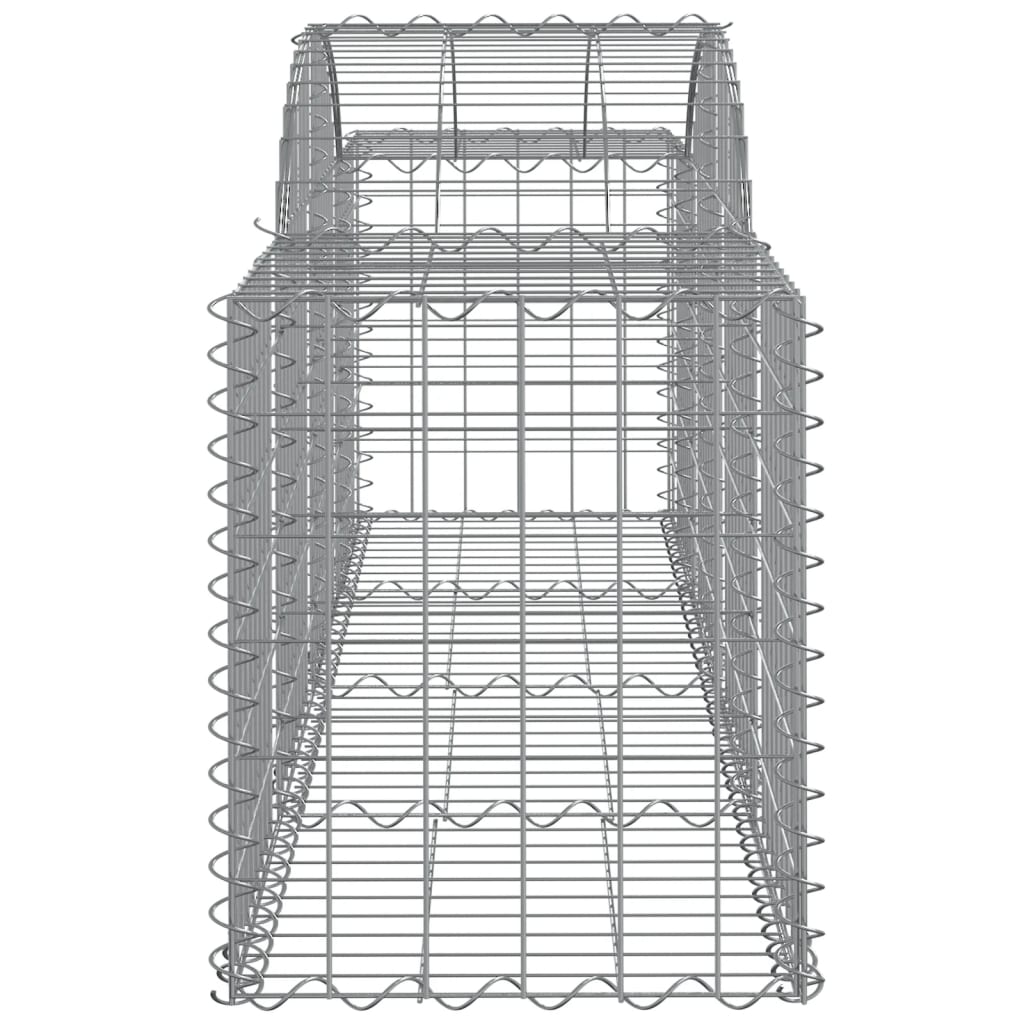 Gabionen mit Hochbogen 11 Stk. 200x50x60/80 cm Verzinktes Eisen