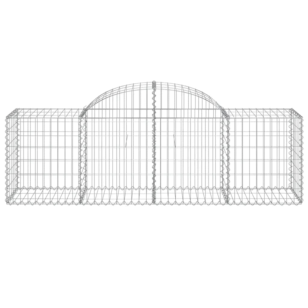 Gabionen mit Hochbogen 12 Stk. 200x50x60/80 cm Verzinktes Eisen