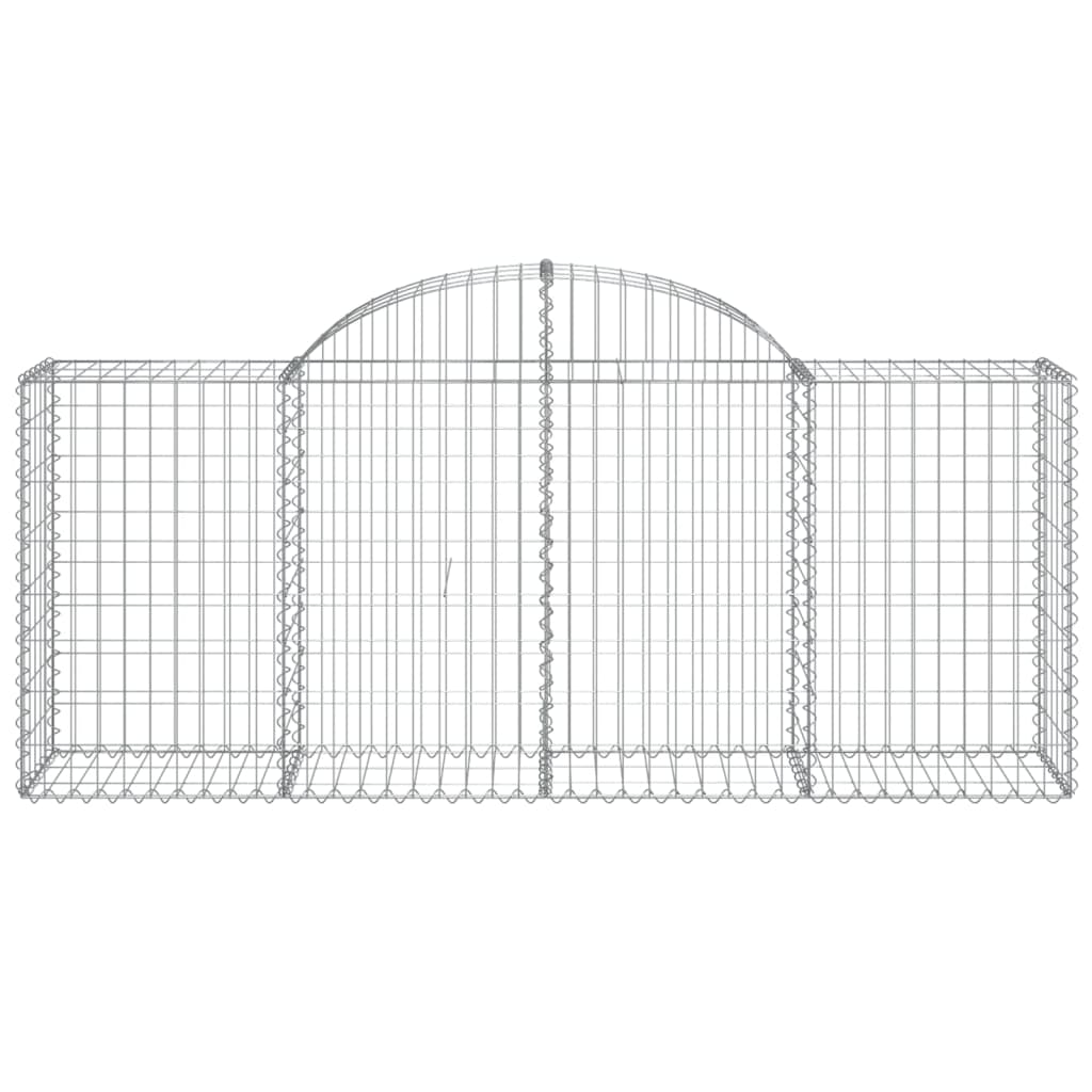 Gabionen mit Hochbogen 2 Stk. 200x50x80/100 cm Verzinktes Eisen