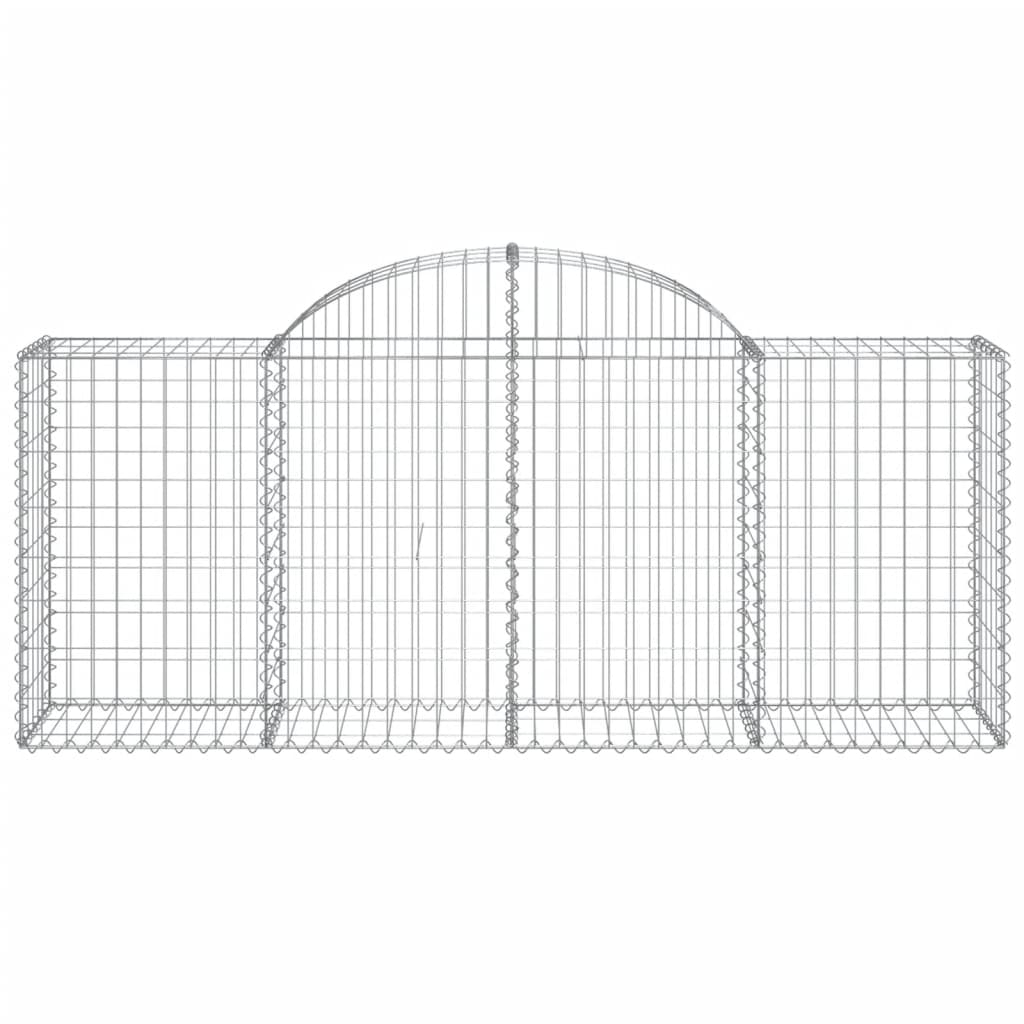 Gabionen mit Hochbogen 4 Stk. 200x50x80/100 cm Verzinktes Eisen