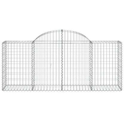 Gabionen mit Hochbogen 5 Stk. 200x50x80/100 cm Verzinktes Eisen