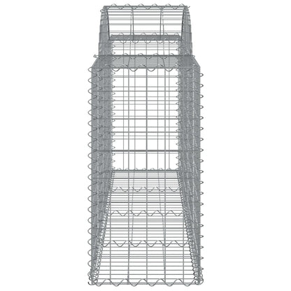 Gabionen mit Hochbogen 5 Stk. 200x50x80/100 cm Verzinktes Eisen
