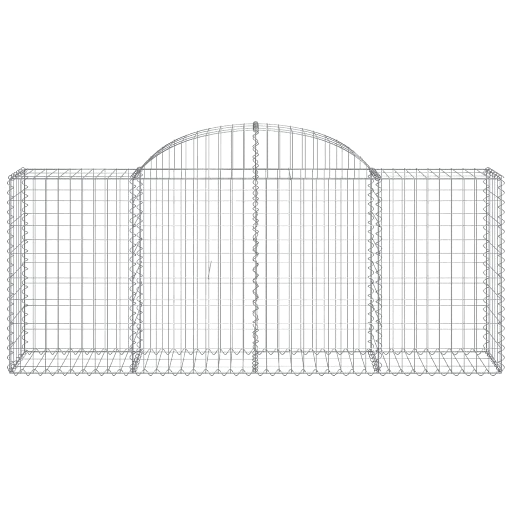 Gabionen mit Hochbogen 7 Stk. 200x50x80/100 cm Verzinktes Eisen
