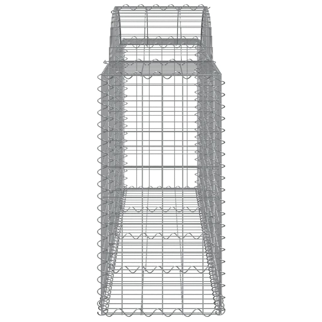 Gabionen mit Hochbogen 7 Stk. 200x50x80/100 cm Verzinktes Eisen