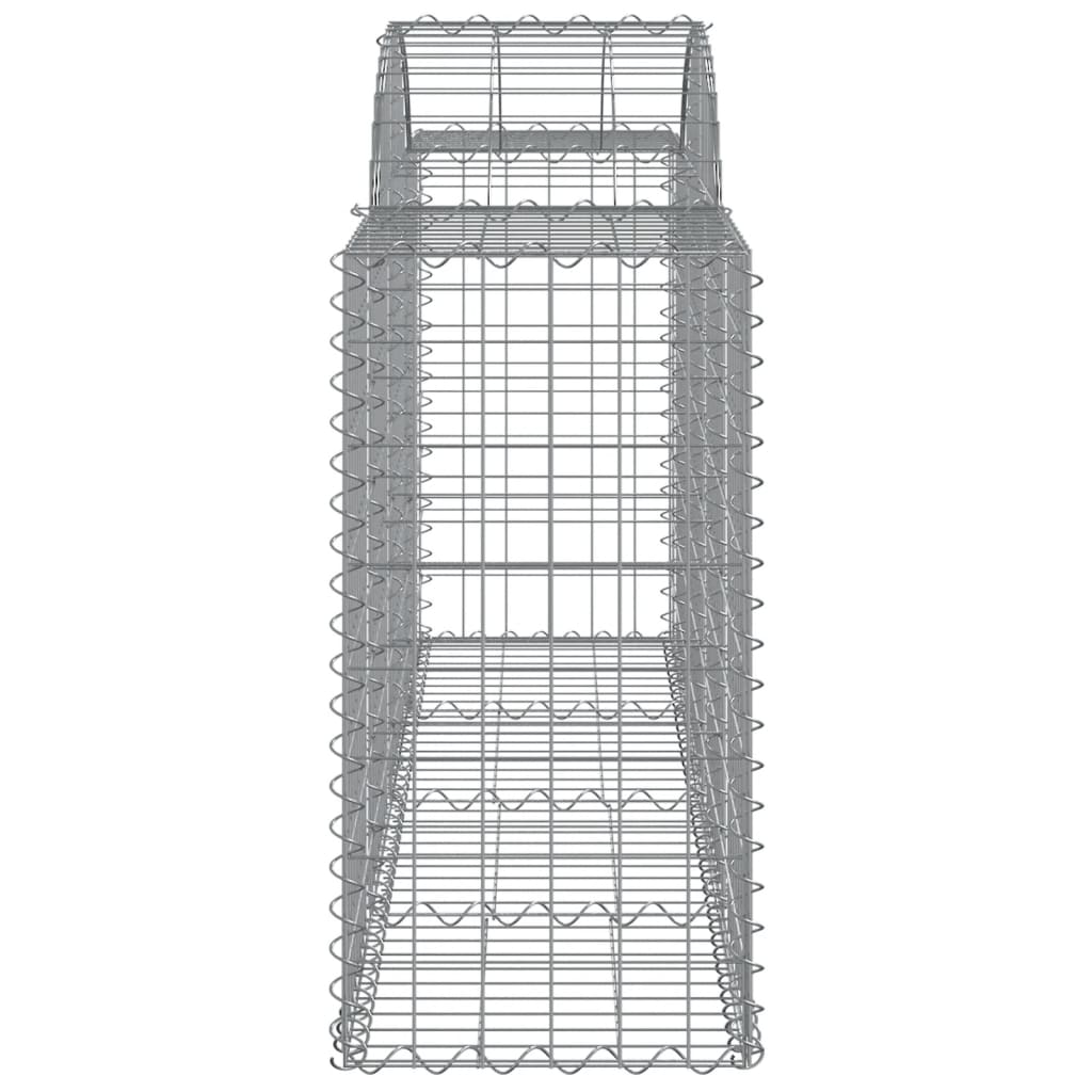 Gabionen mit Hochbogen 11 Stk. 200x50x80/100cm Verzinktes Eisen