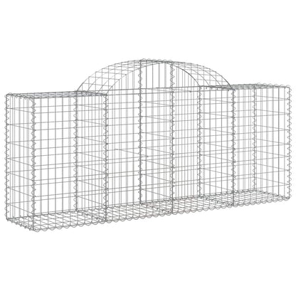Gabionen mit Hochbogen 13 Stk. 200x50x80/100cm Verzinktes Eisen