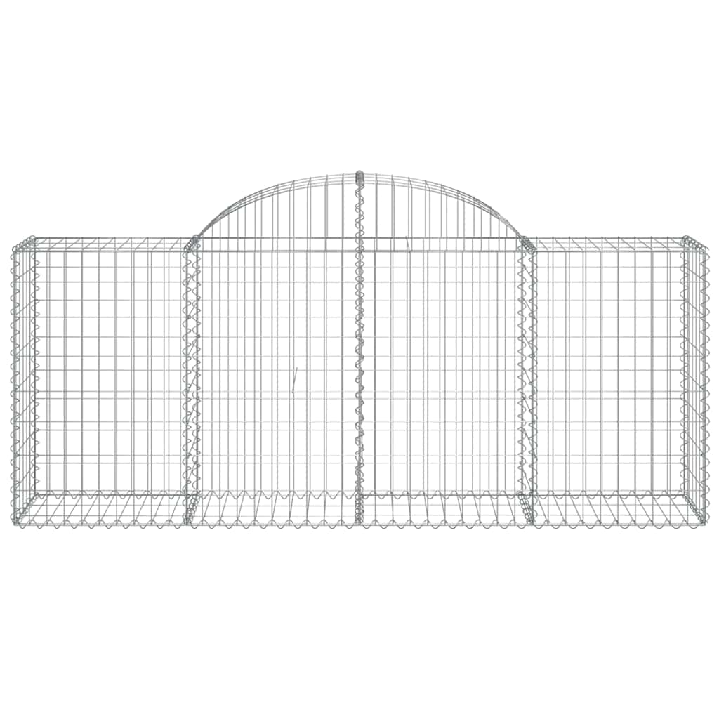 Gabionen mit Hochbogen 13 Stk. 200x50x80/100cm Verzinktes Eisen